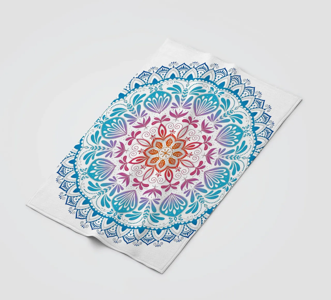 Mandala con i colori dell'arcobaleno coperta in pile da CalliLetters
