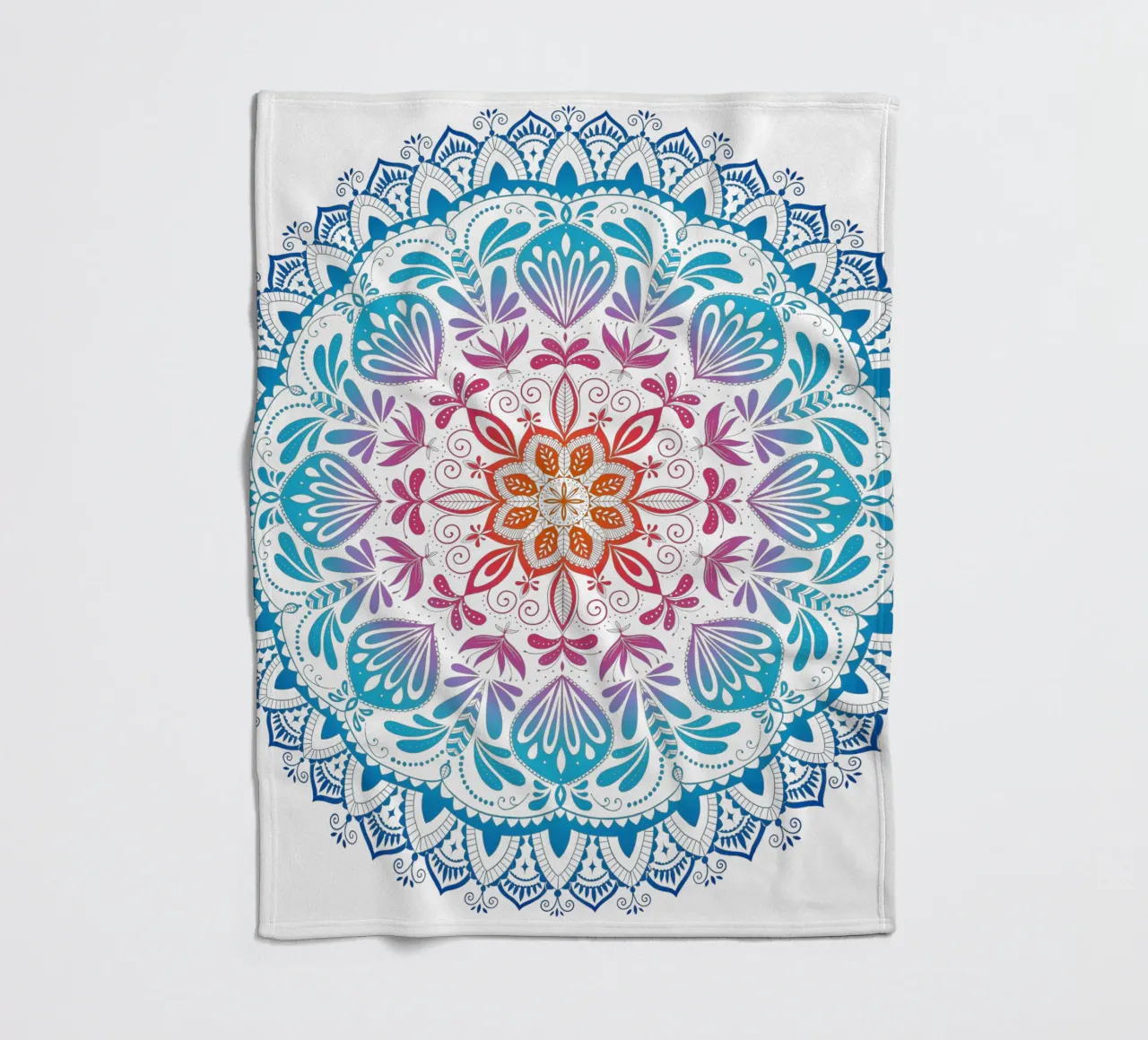 Mandala con i colori dell'arcobaleno coperta in pile da CalliLetters