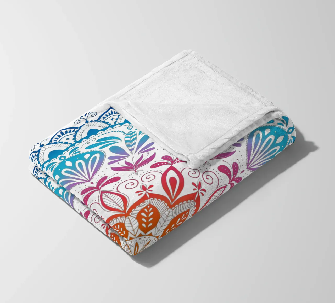 Mandala con i colori dell'arcobaleno coperta in pile da CalliLetters