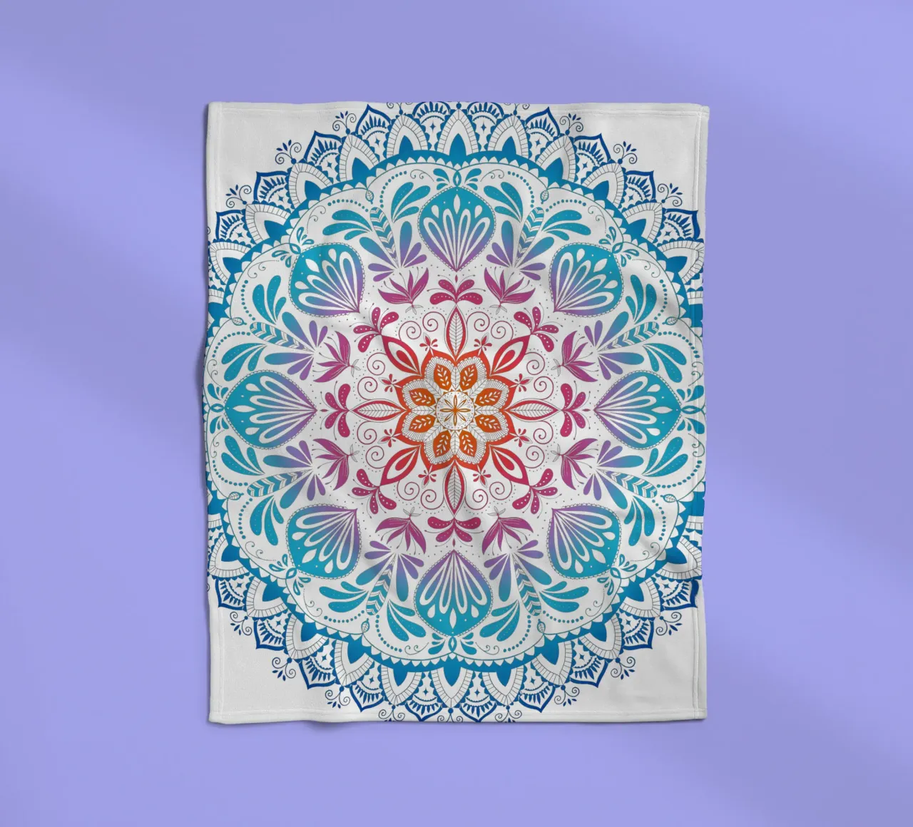 Mandala con i colori dell'arcobaleno coperta in pile da CalliLetters