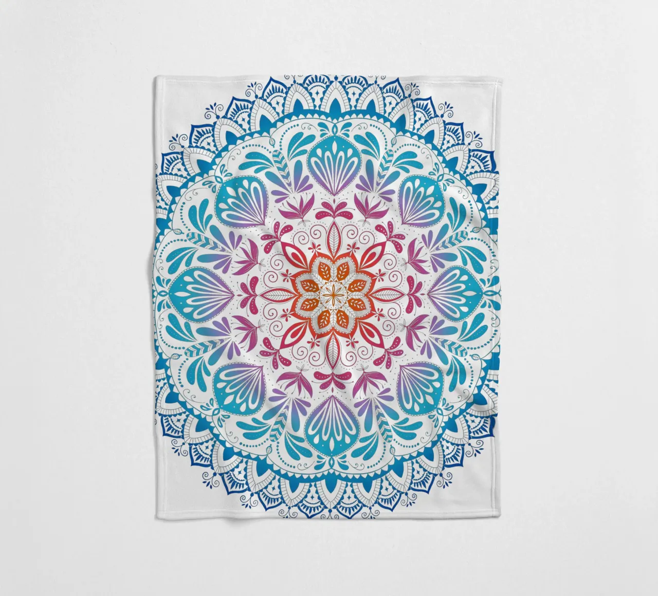 Mandala con i colori dell'arcobaleno coperta in pile da CalliLetters