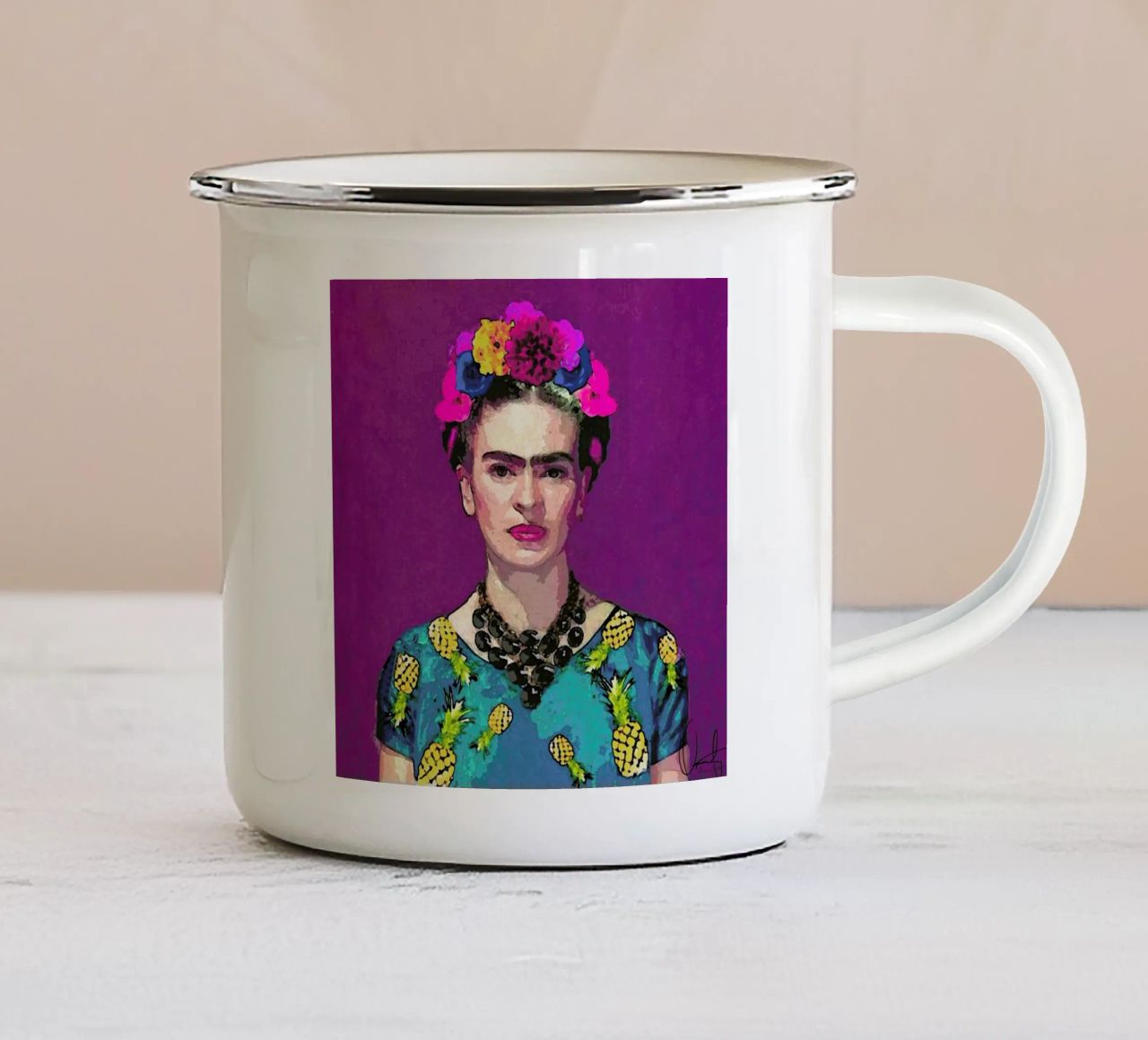 Trendy Frida tazza in smalto da Xchange Art Studio