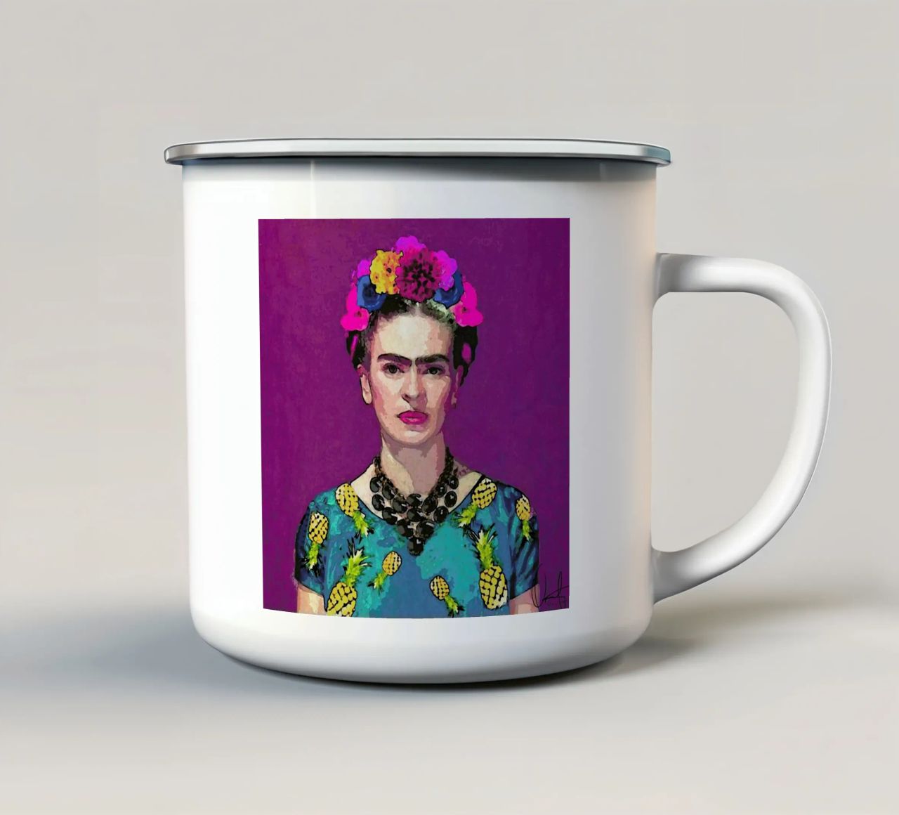 Trendy Frida tazza in smalto da Xchange Art Studio