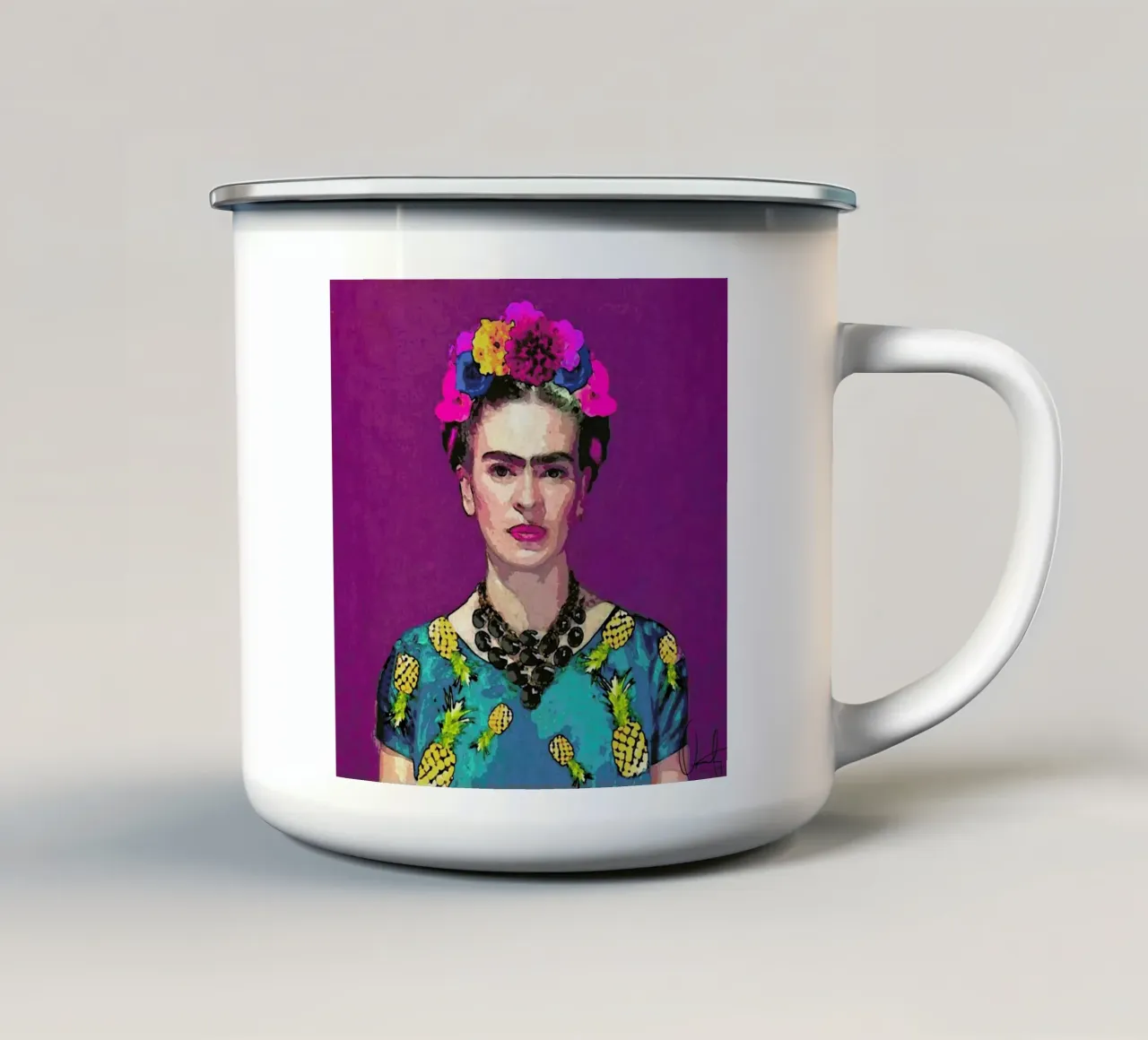 Trendy Frida enamel mug by Xchange Art Studio