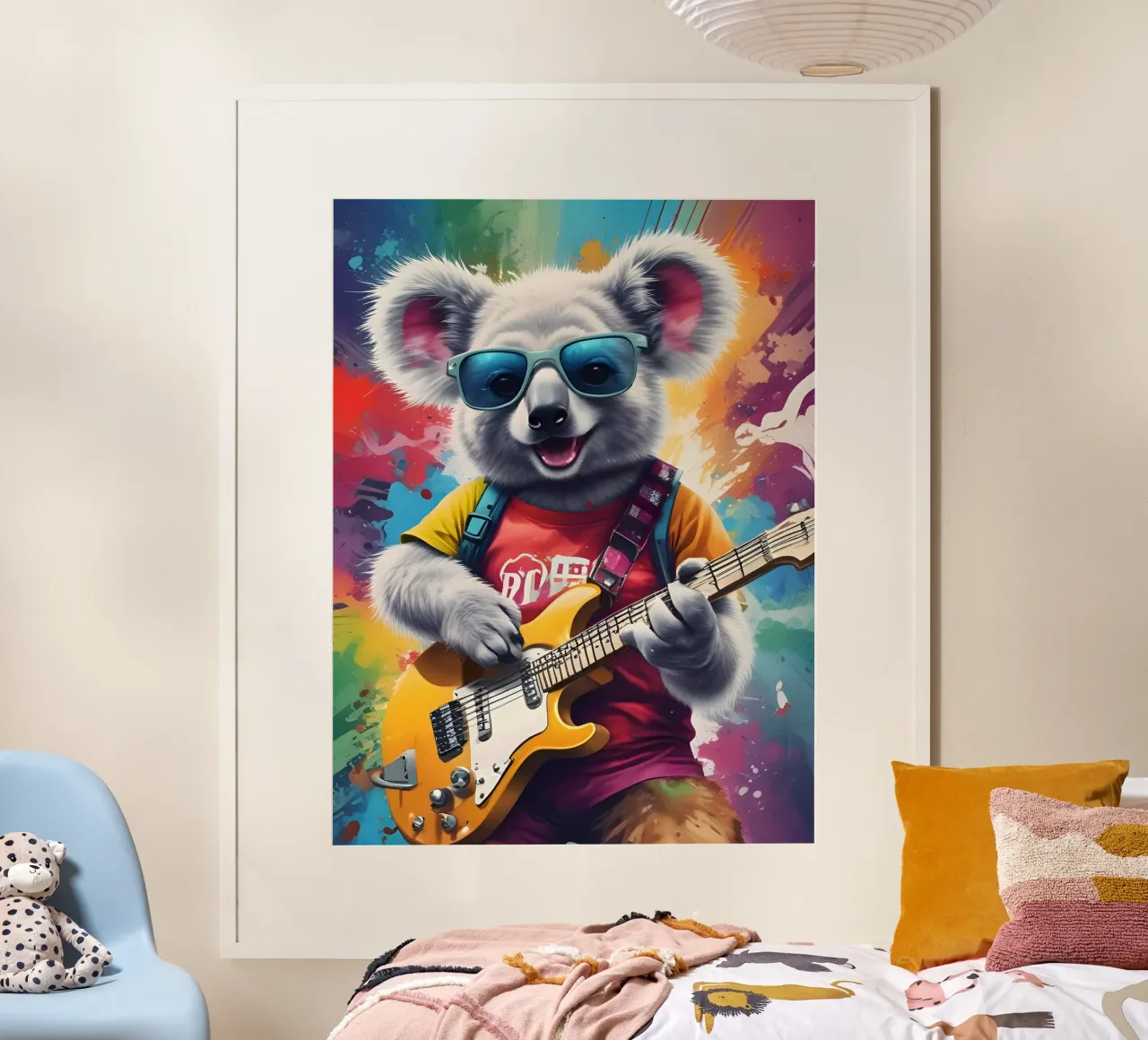 Koala che suona la chitarra, graffiti rock poster da MakArena