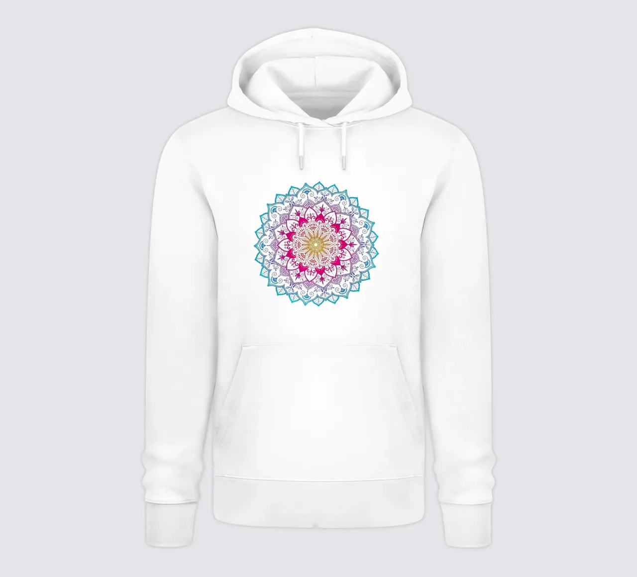Mandala con i colori dell'arcobaleno felpa con cappuccio da CalliLetters