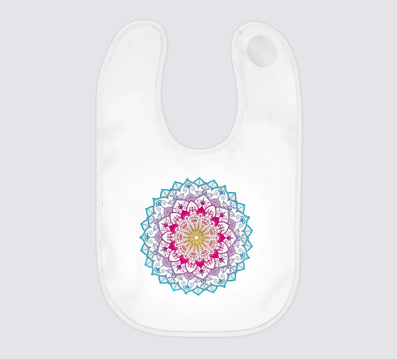 Mandala con i colori dell'arcobaleno bavaglino da CalliLetters