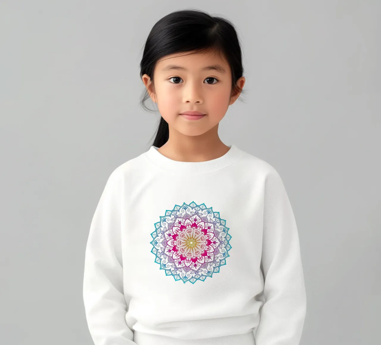 Mandala con i colori dell'arcobaleno felpa bambino da CalliLetters