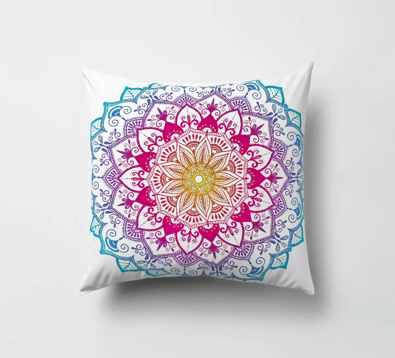 Mandala con i colori dell'arcobaleno cuscino da CalliLetters