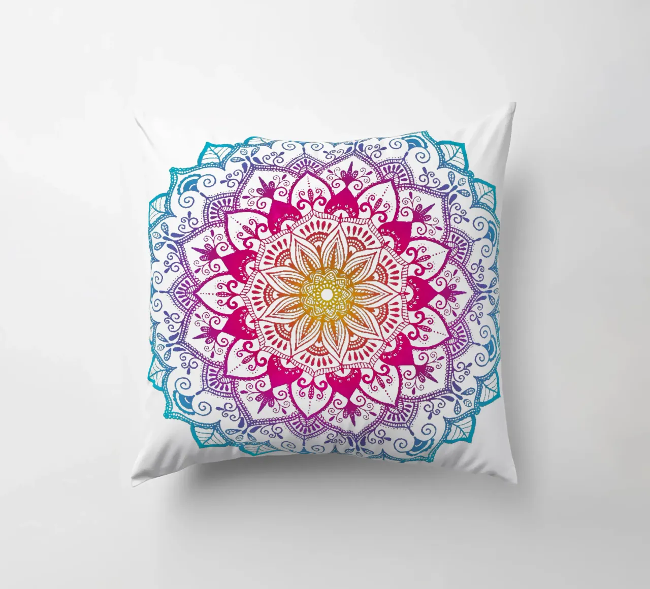 Mandala con i colori dell'arcobaleno cuscino da CalliLetters