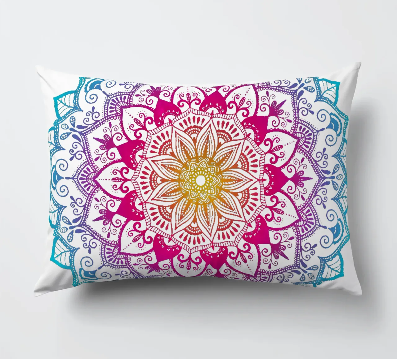 Mandala con i colori dell'arcobaleno cuscino da CalliLetters