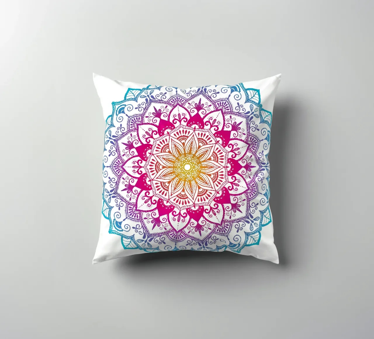 Mandala con i colori dell'arcobaleno cuscino da CalliLetters