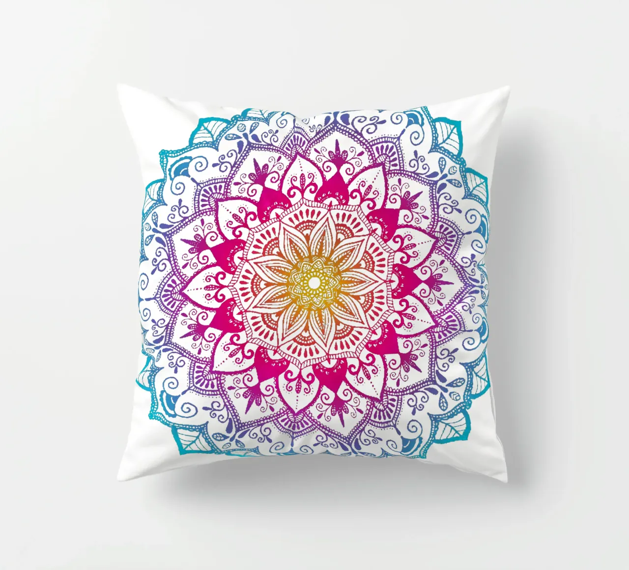 Mandala con i colori dell'arcobaleno cuscino da CalliLetters