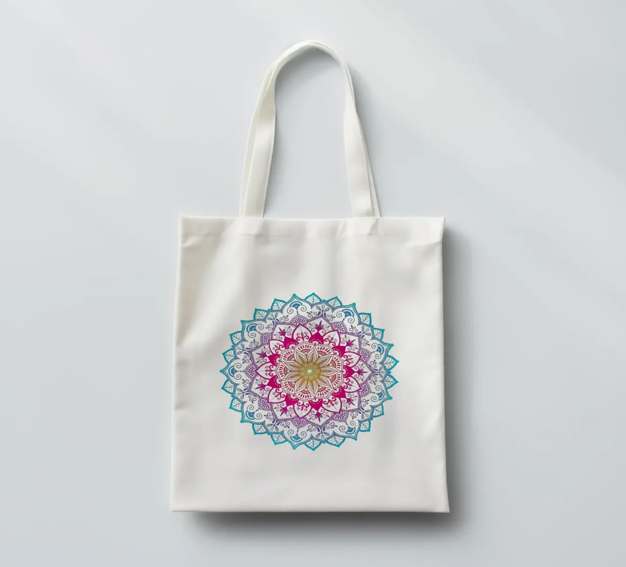 Mandala con i colori dell'arcobaleno borsa in juta da CalliLetters