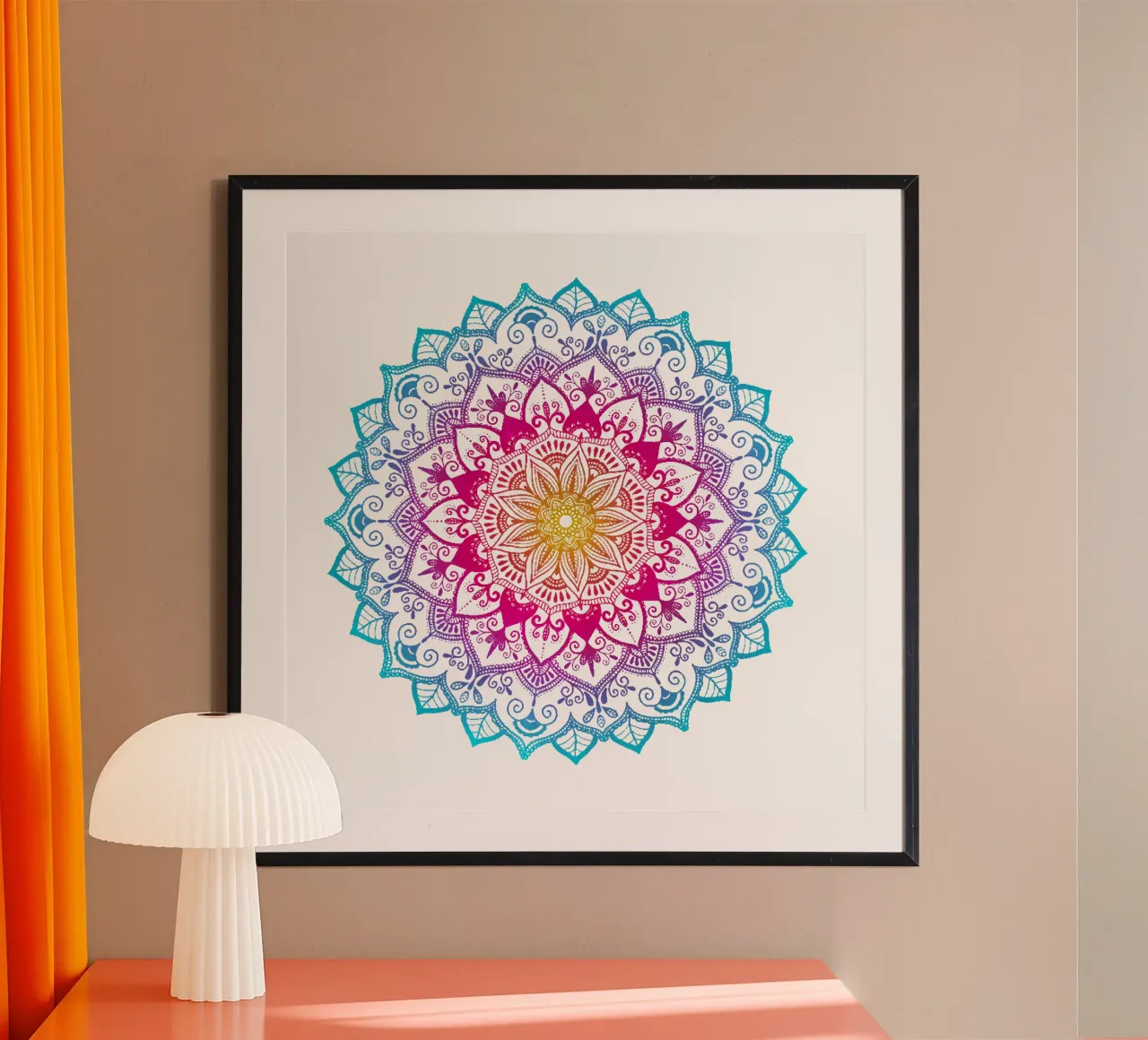 Mandala con i colori dell'arcobaleno carta hahnemühle da CalliLetters