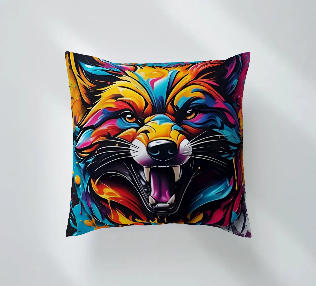 Aggressive fox, graffiti cuscino da MakArena