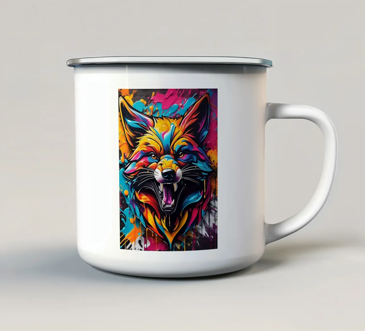 Aggressive fox, graffiti tazza in smalto da MakArena