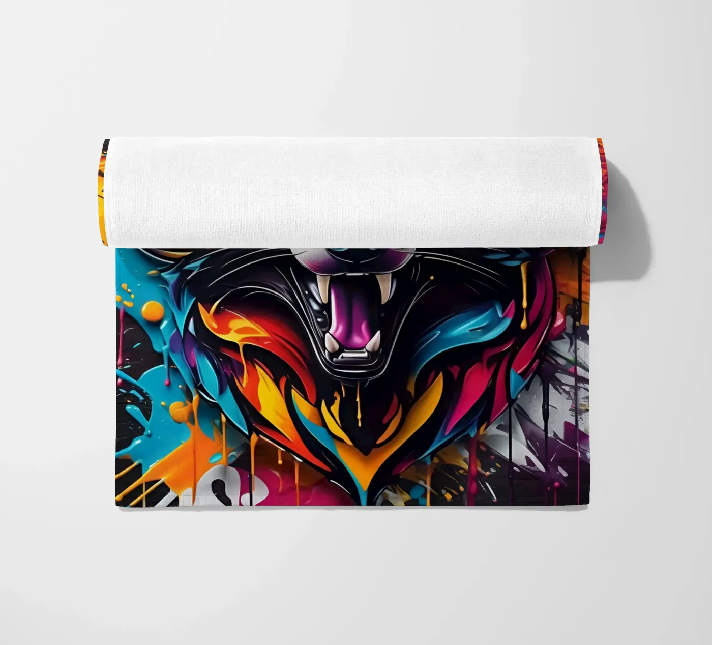Aggressive fox, graffiti telo mare da MakArena