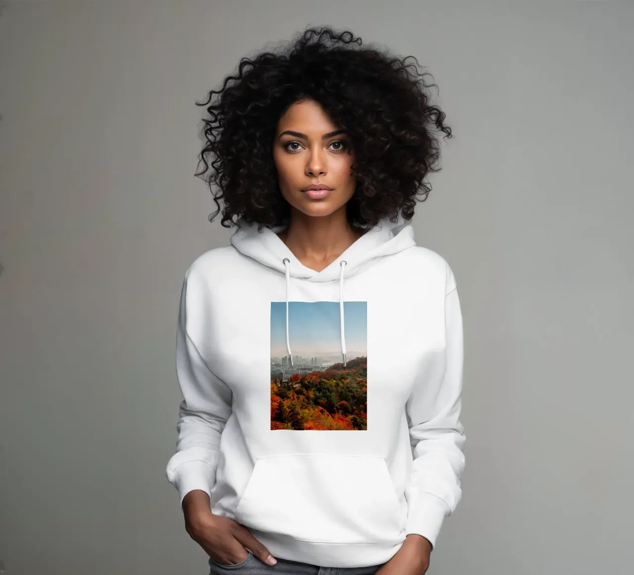 Autumn Skyline of Seoul, South Korea hoodie by mbgraphx2