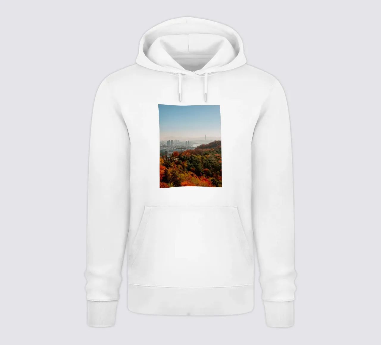 Autumn Skyline of Seoul, South Korea hoodie by mbgraphx2