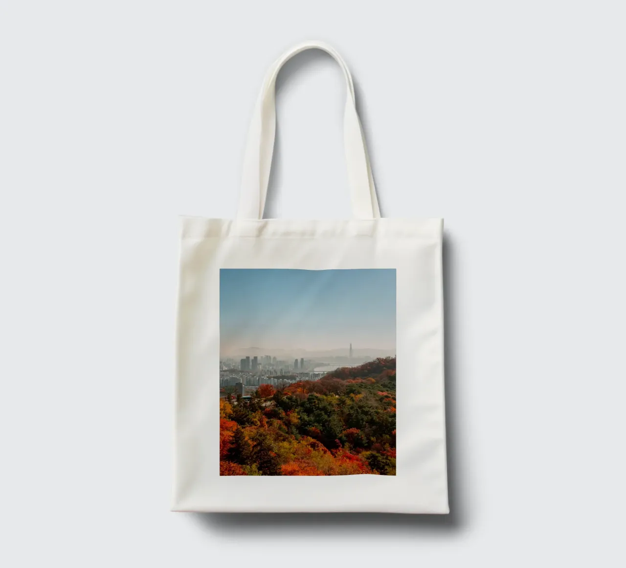 Skyline autunnale di Seul, Corea del Sud borsa in juta da mbgraphx2