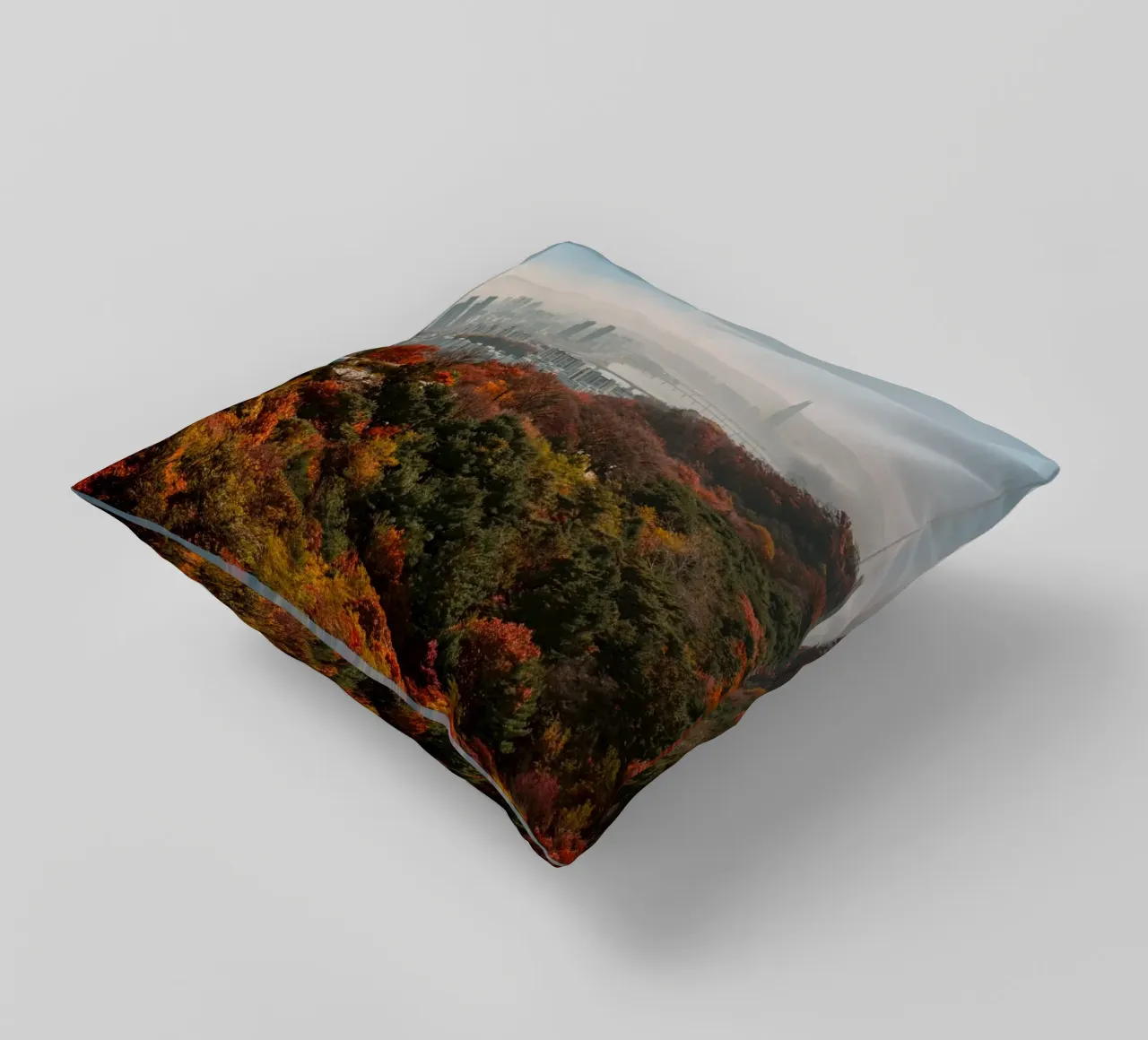 Skyline autunnale di Seul, Corea del Sud cuscino da mbgraphx2