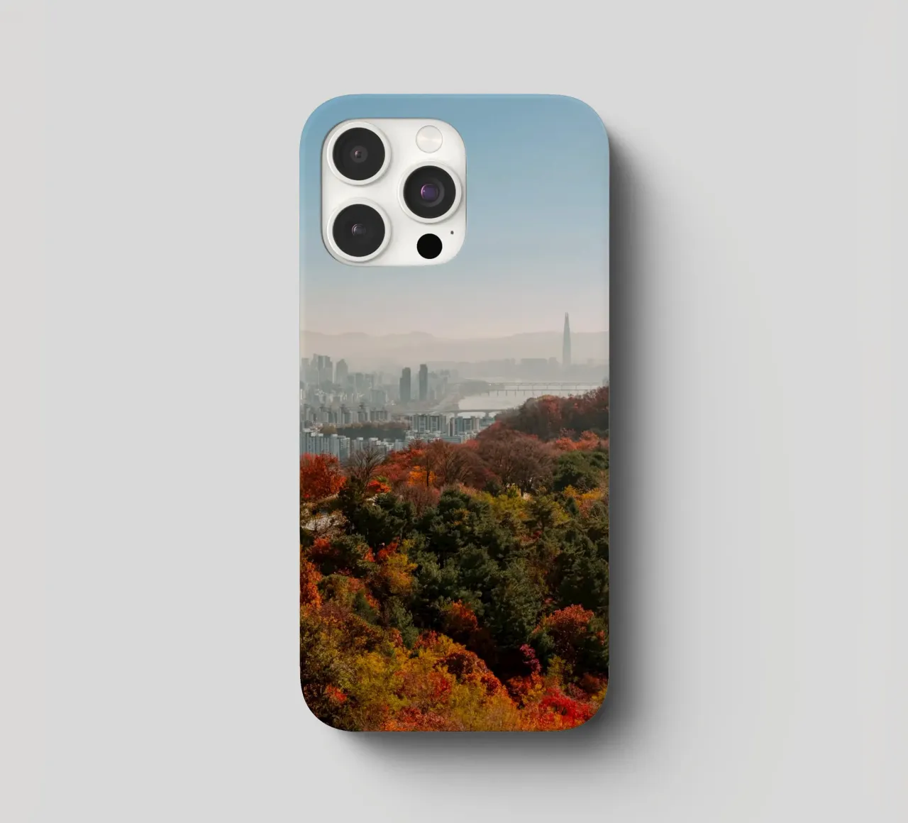 Skyline autunnale di Seul, Corea del Sud cover iphone da mbgraphx2