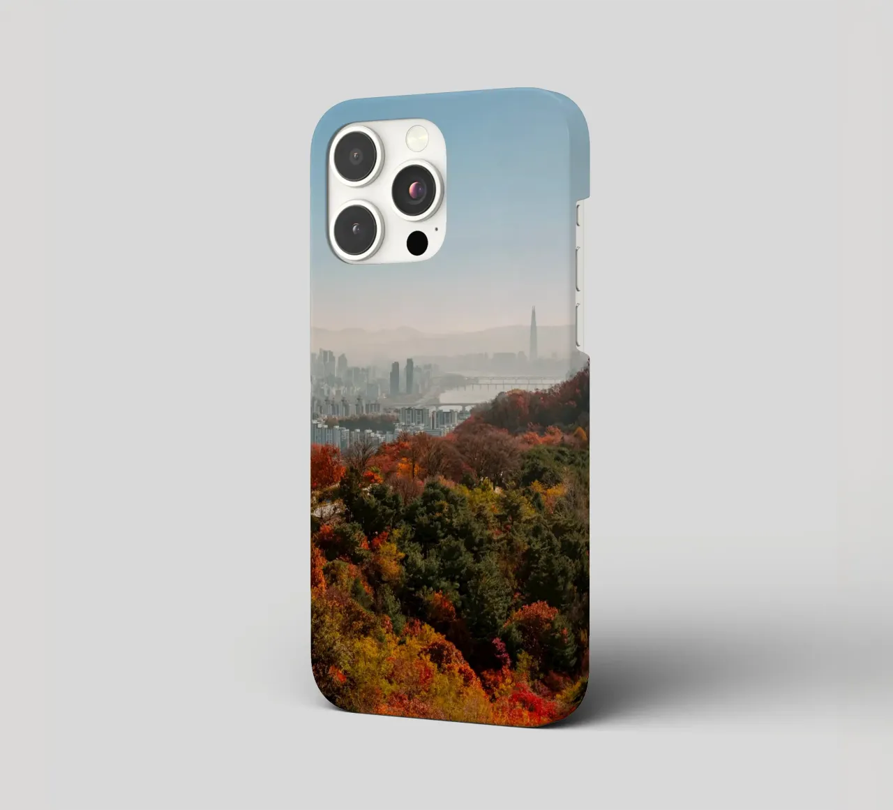 Skyline autunnale di Seul, Corea del Sud cover iphone da mbgraphx2