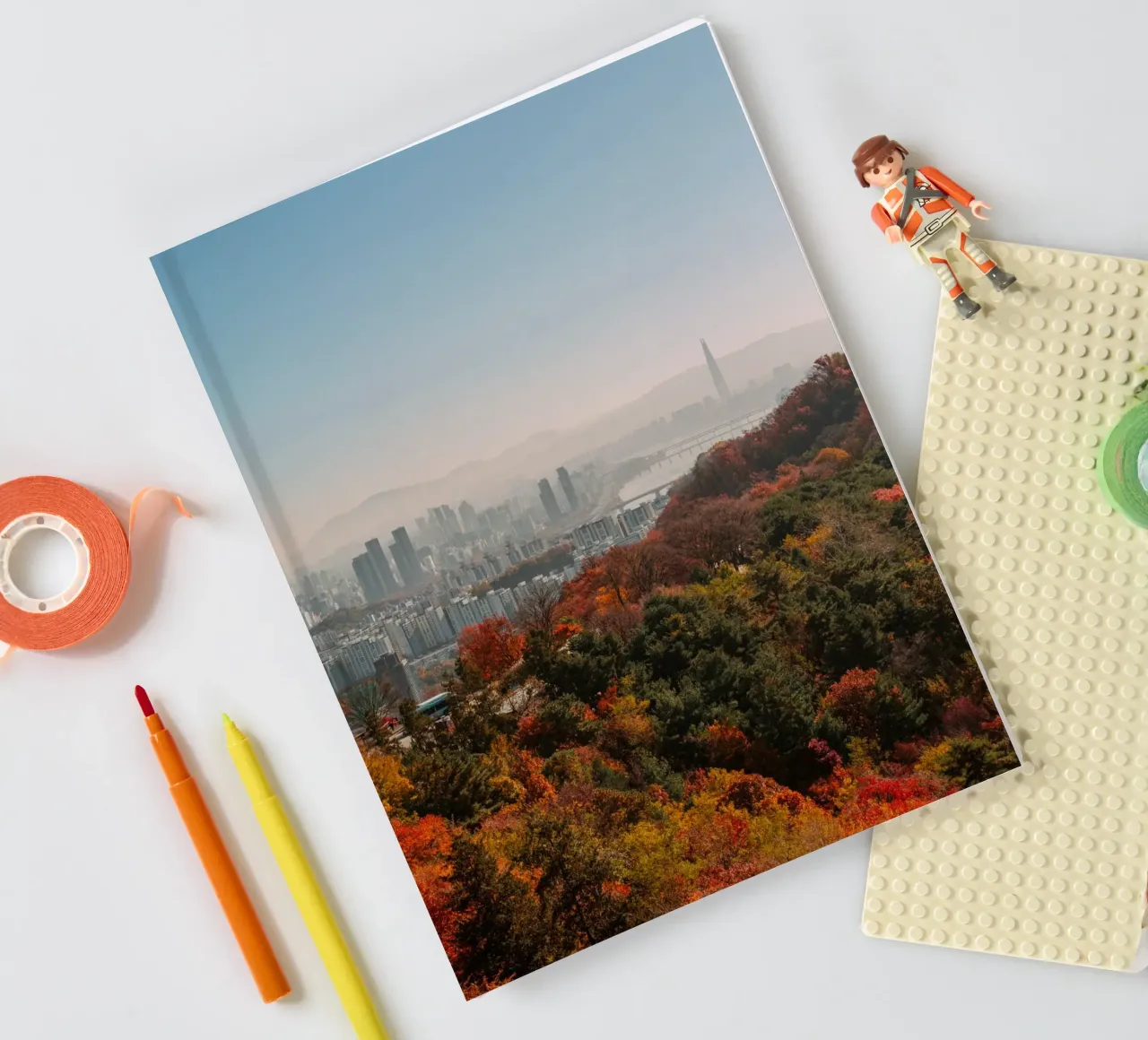 Skyline autunnale di Seul, Corea del Sud diario da mbgraphx2