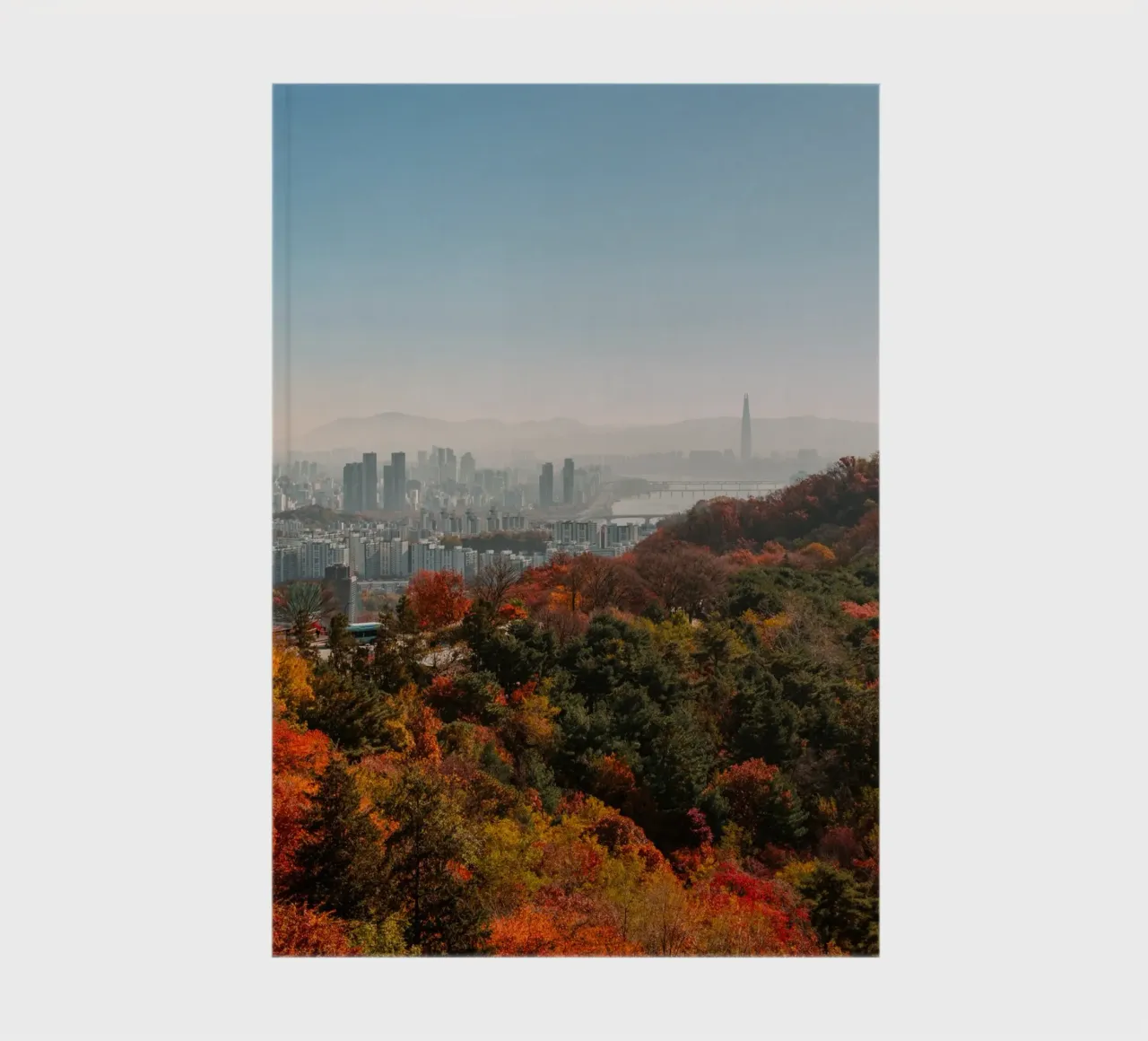 Skyline autunnale di Seul, Corea del Sud diario da mbgraphx2
