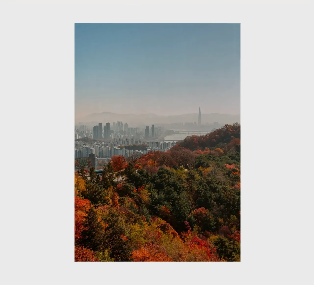 Skyline autunnale di Seul, Corea del Sud diario da mbgraphx2