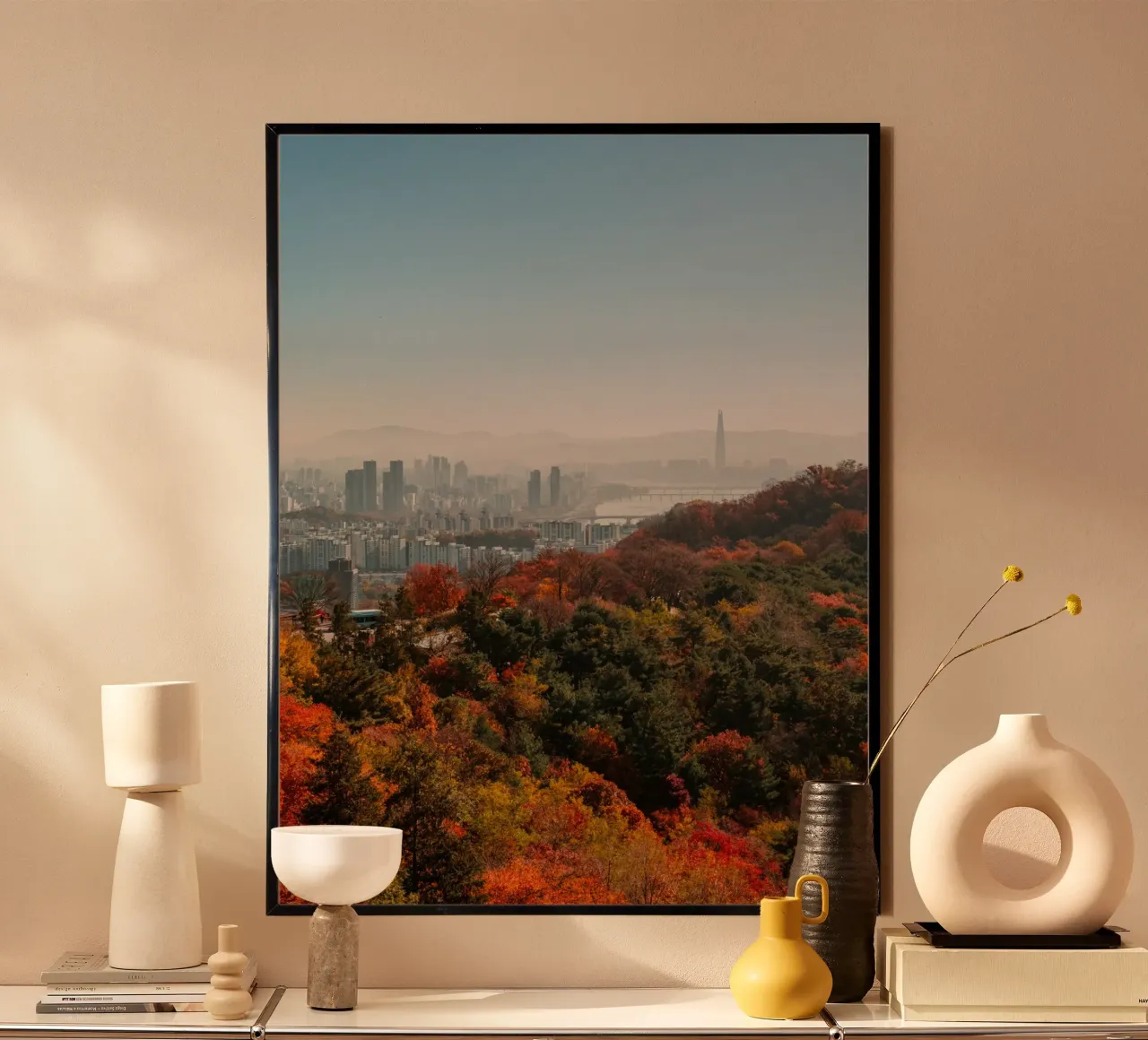 Skyline autunnale di Seul, Corea del Sud carta hahnemühle da mbgraphx2