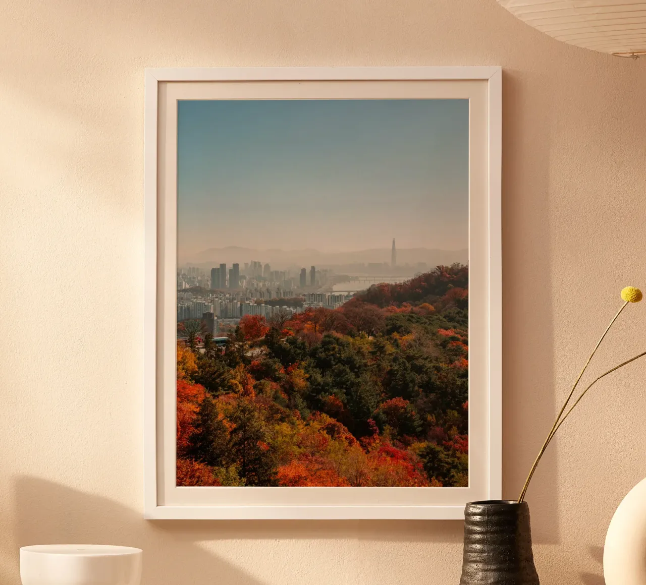 Skyline autunnale di Seul, Corea del Sud carta hahnemühle da mbgraphx2