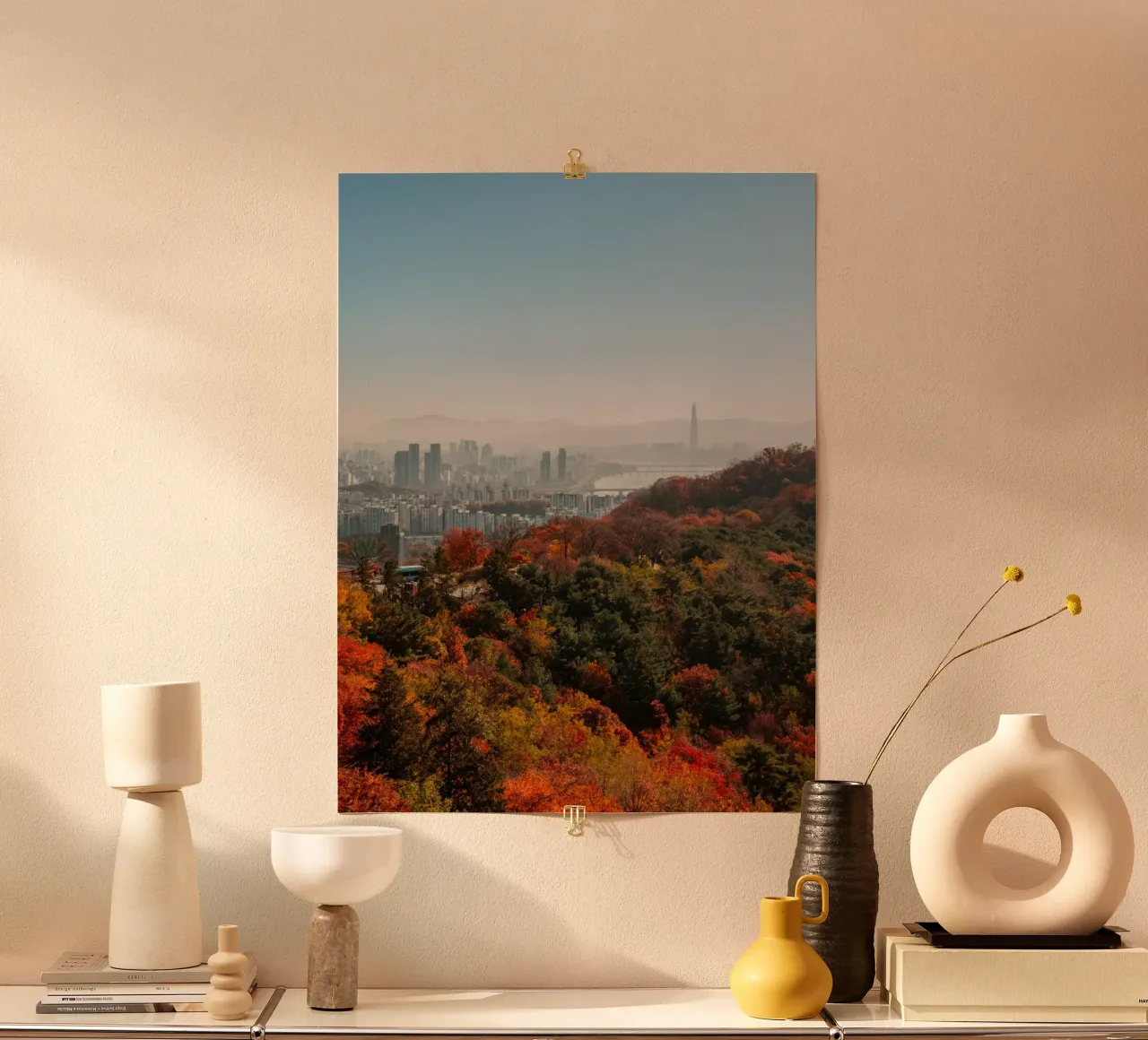 Skyline autunnale di Seul, Corea del Sud carta hahnemühle da mbgraphx2