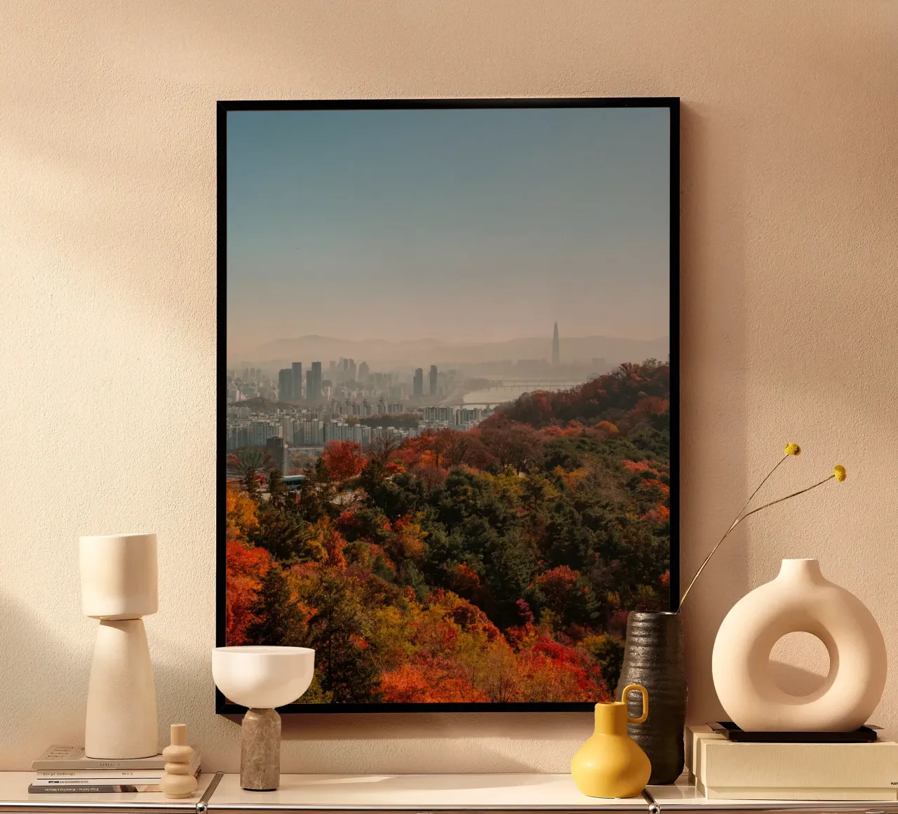 Skyline autunnale di Seul, Corea del Sud carta hahnemühle da mbgraphx2