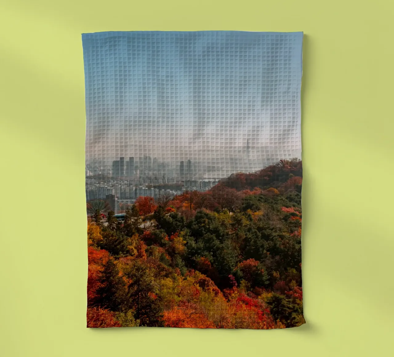 Vue d'automne de Séoul, Corée du Sud torchon de mbgraphx2