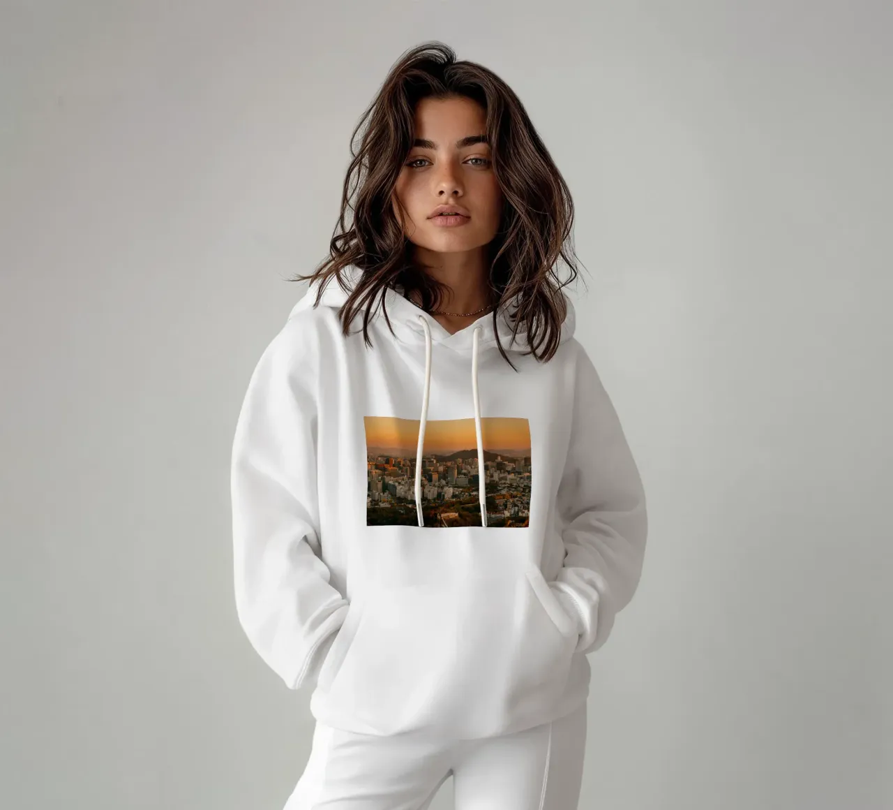 Tramonto a Seul, Corea del Sud felpa con cappuccio da mbgraphx2