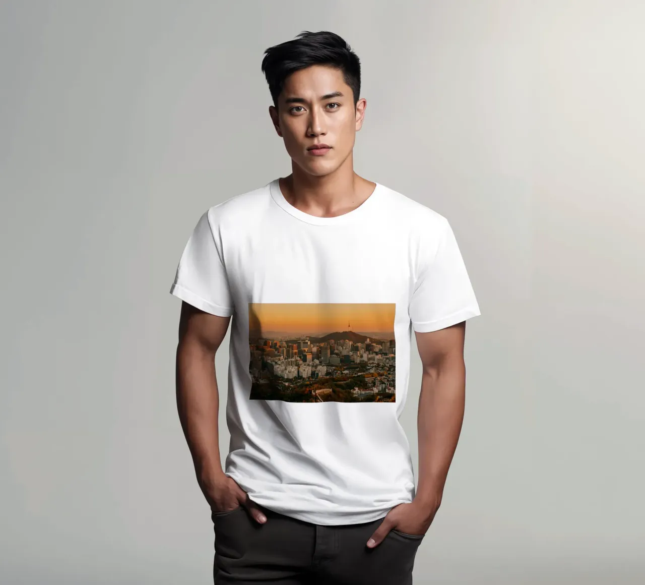 Tramonto a Seul, Corea del Sud t-shirt da mbgraphx2