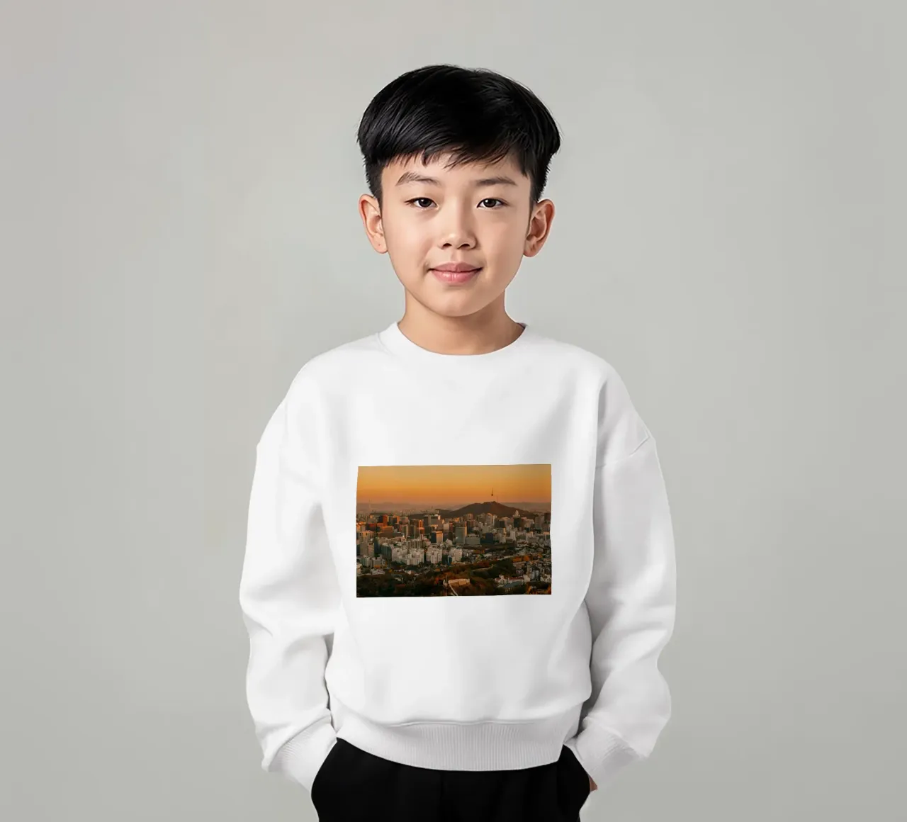 Tramonto a Seul, Corea del Sud felpa bambino da mbgraphx2