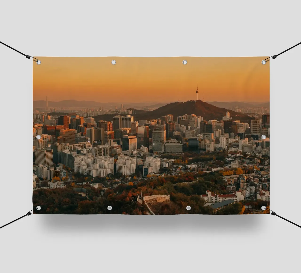 Tramonto a Seul, Corea del Sud telo in pvc da mbgraphx2