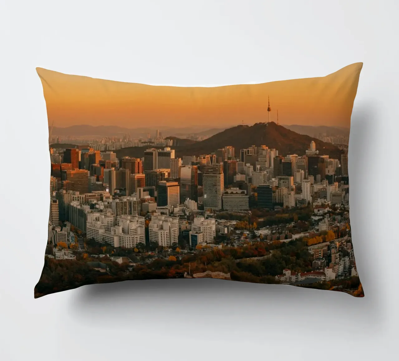 Tramonto a Seul, Corea del Sud cuscino da mbgraphx2