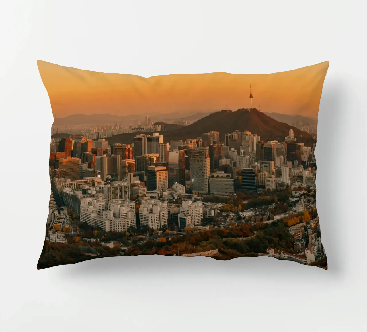 Tramonto a Seul, Corea del Sud cuscino da mbgraphx2
