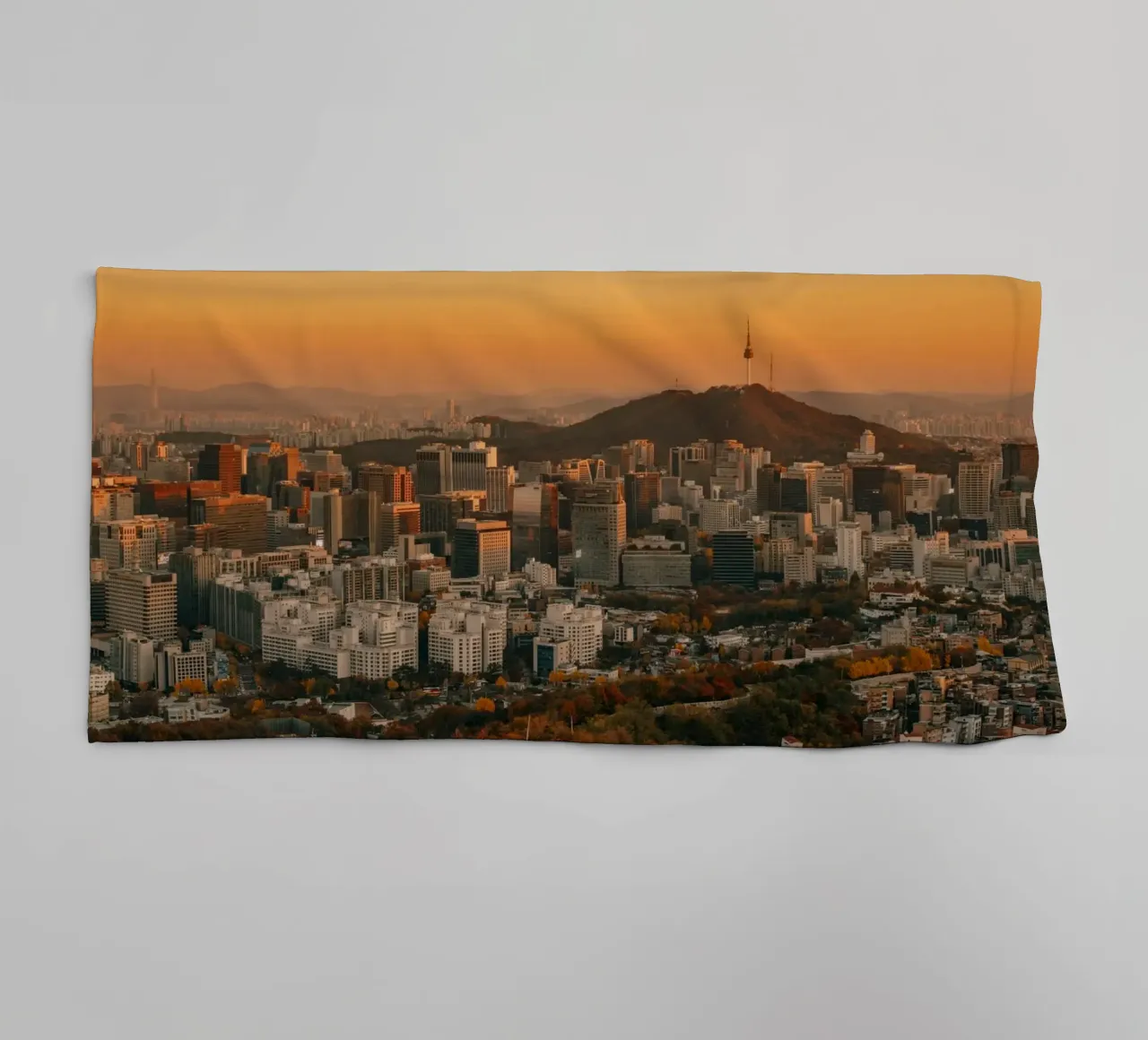 Tramonto a Seul, Corea del Sud asciugamano da bagno da mbgraphx2