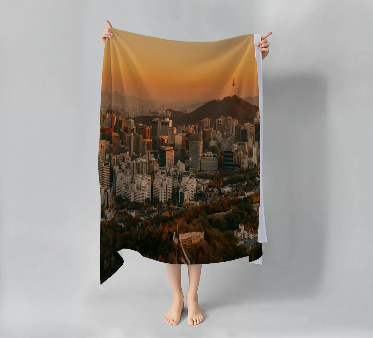 Tramonto a Seul, Corea del Sud telo mare da mbgraphx2