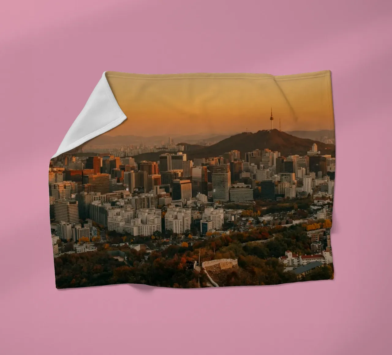 Tramonto a Seul, Corea del Sud coperta in pile da mbgraphx2
