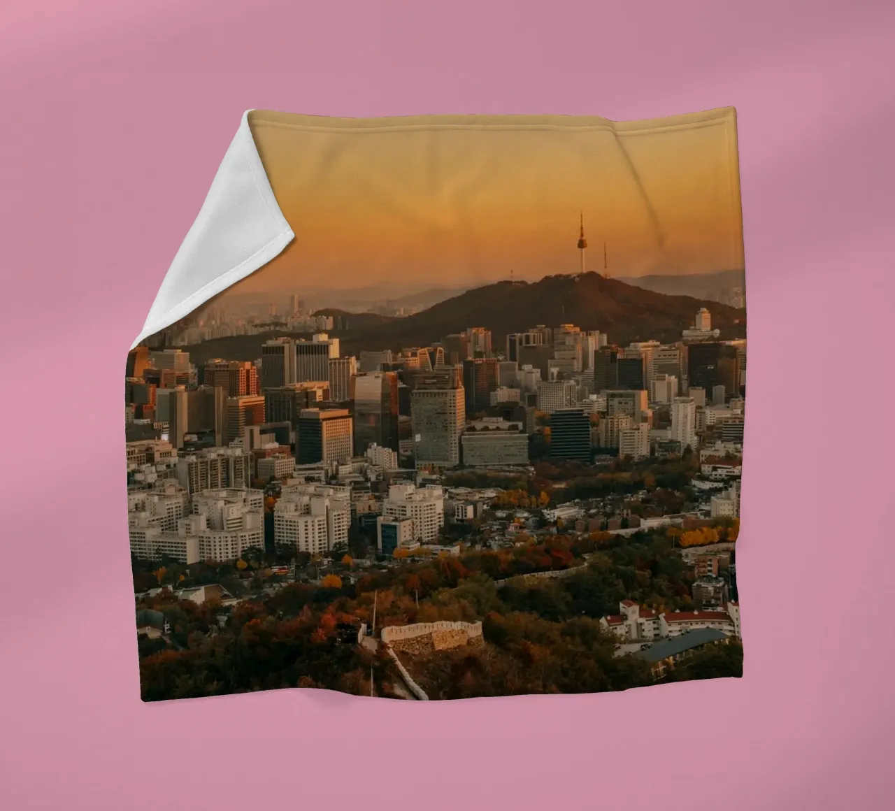 Tramonto a Seul, Corea del Sud coperta in pile da mbgraphx2