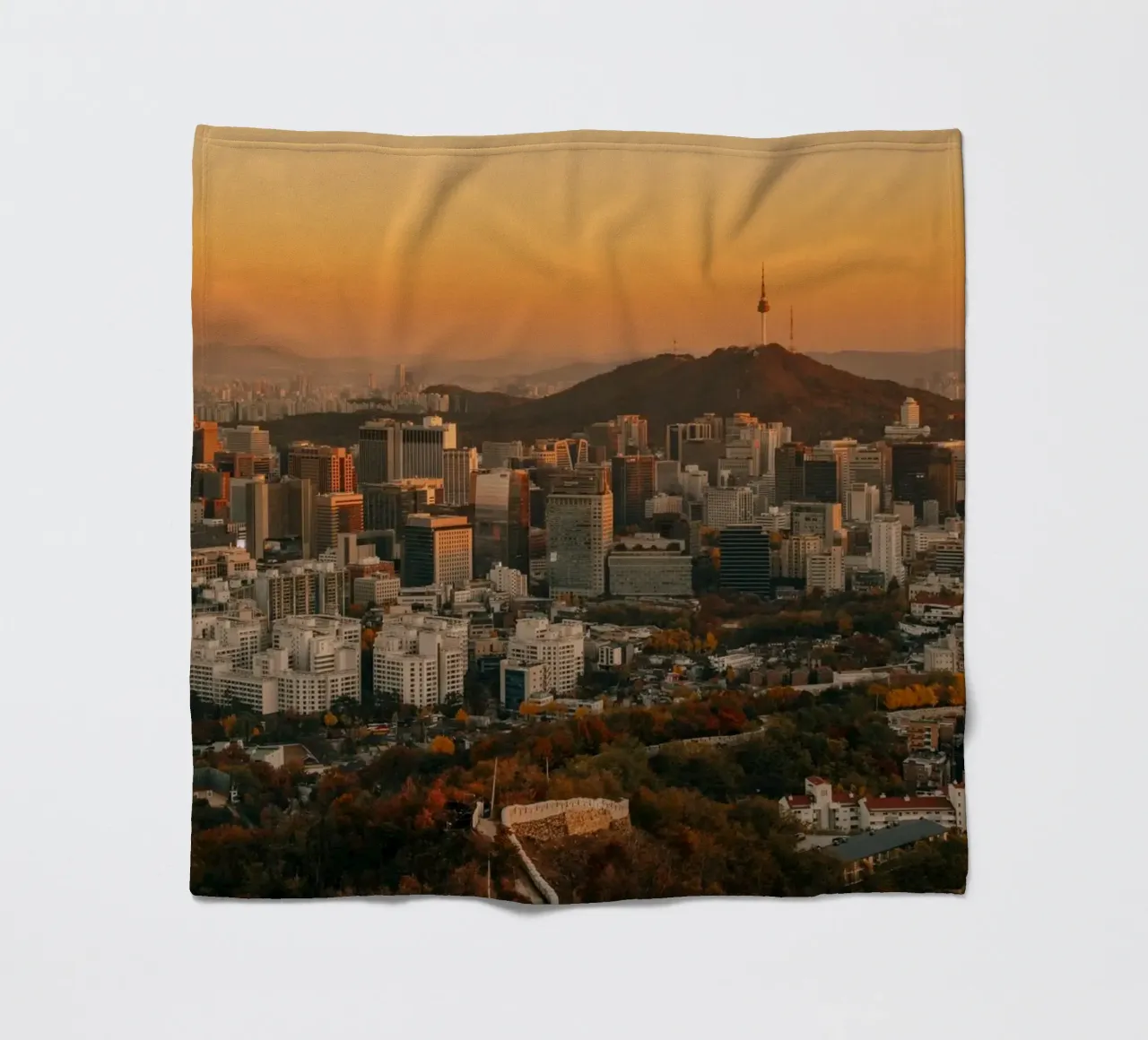 Tramonto a Seul, Corea del Sud coperta in pile da mbgraphx2