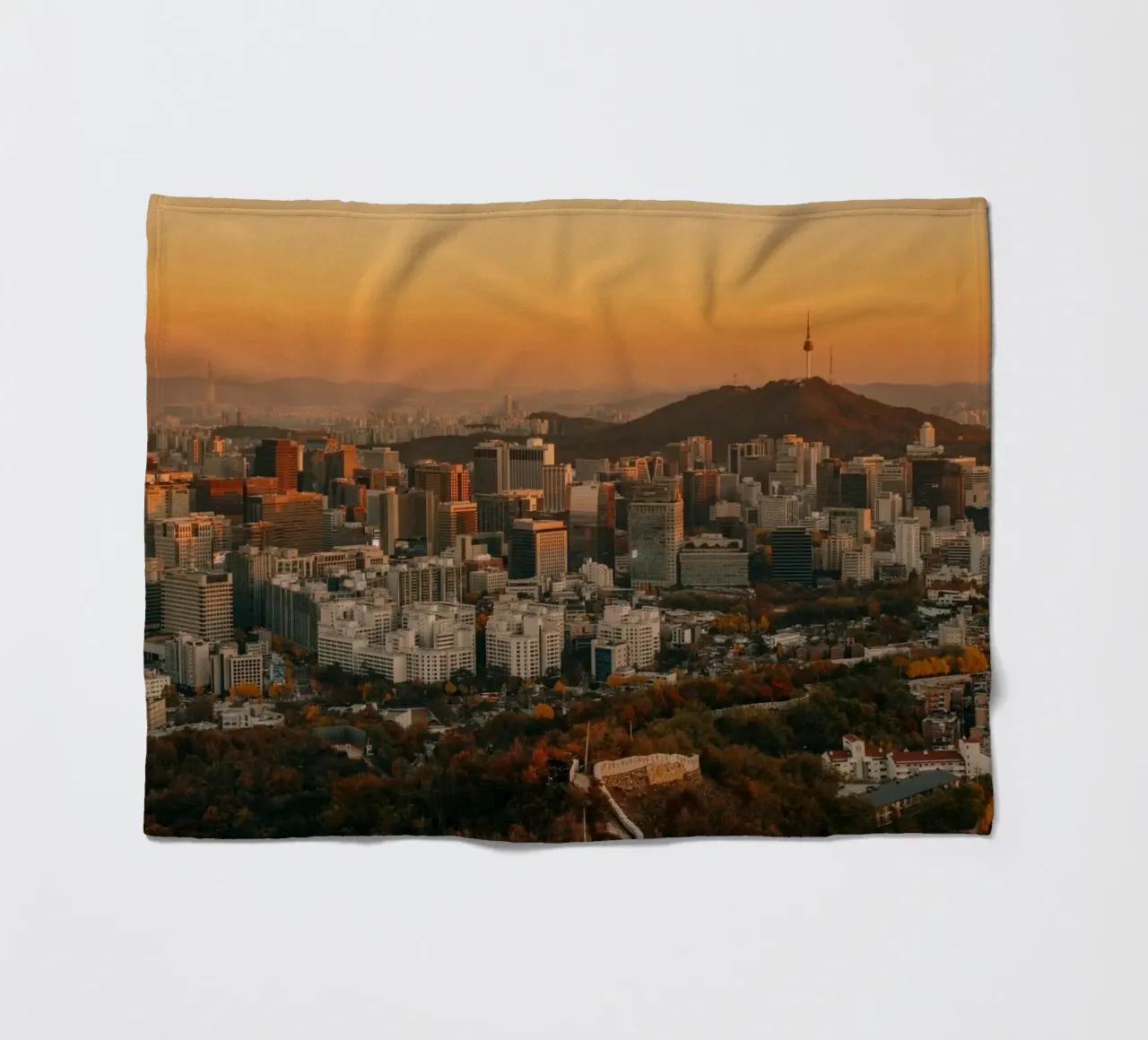 Tramonto a Seul, Corea del Sud coperta in pile da mbgraphx2