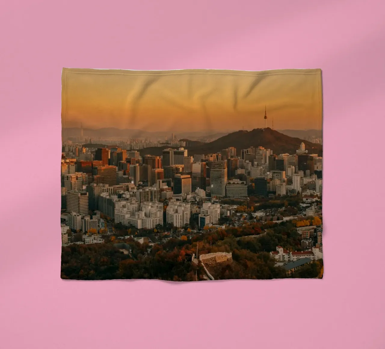 Tramonto a Seul, Corea del Sud coperta in pile da mbgraphx2