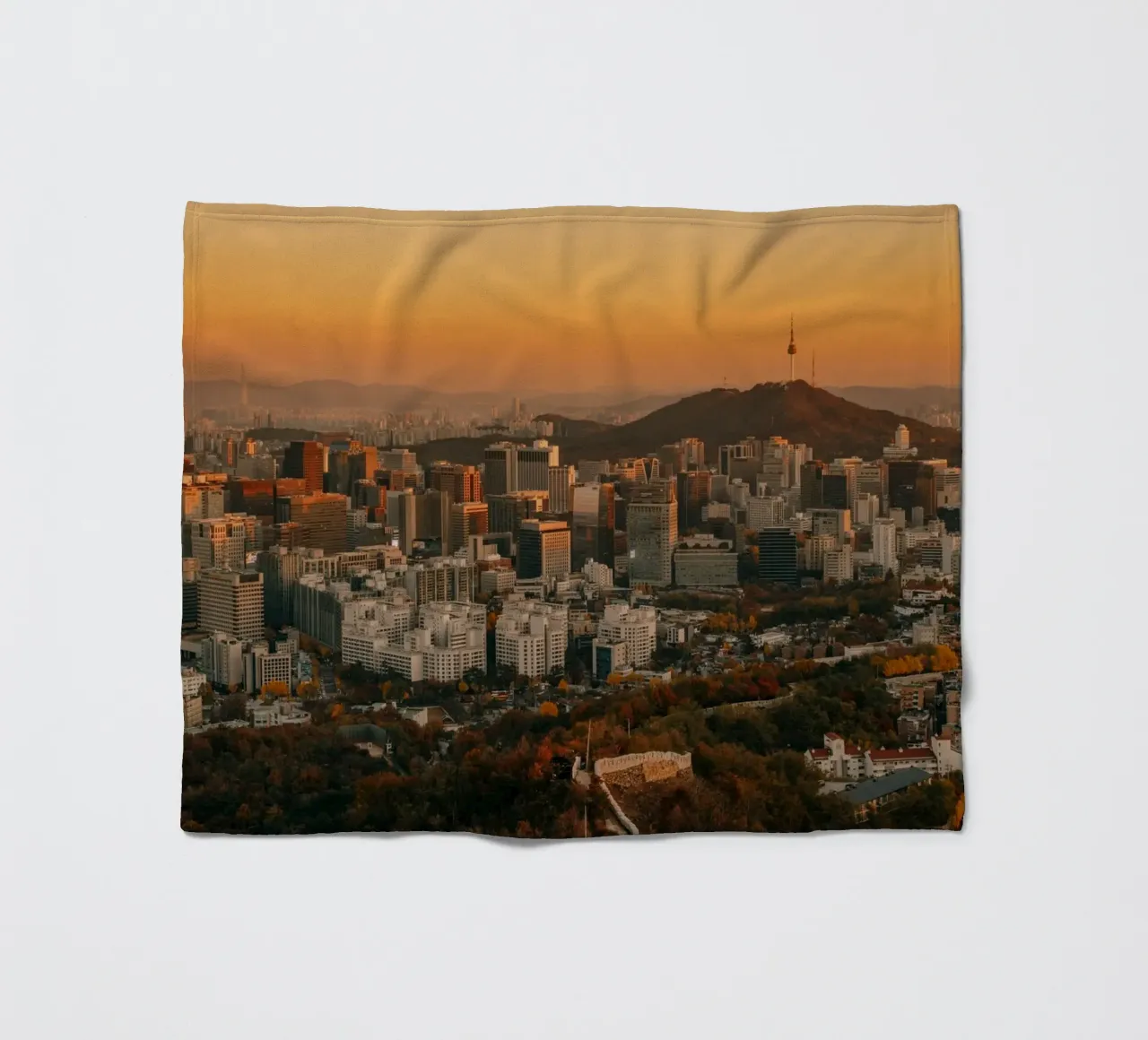 Tramonto a Seul, Corea del Sud coperta in pile da mbgraphx2